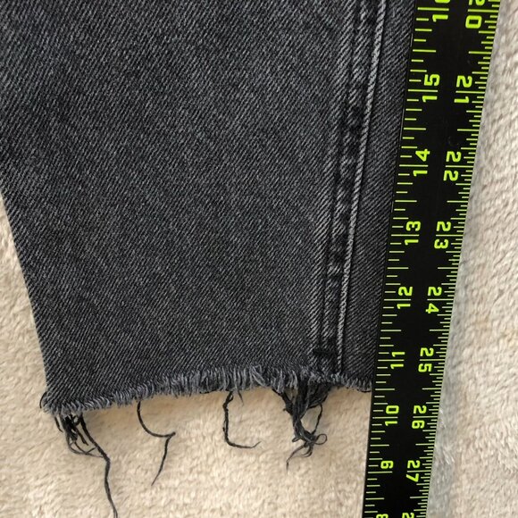PacSun Womens Jeans Sz 26 Ultra High Rise Slim Skinny Leg Black Denim Distressed - Picture 6 of 16